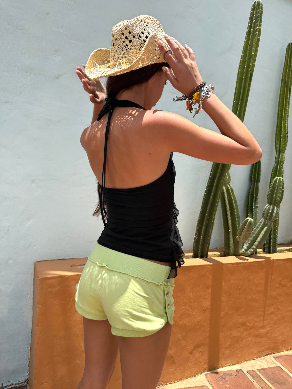 Snap Mini Shorts Pine Lime