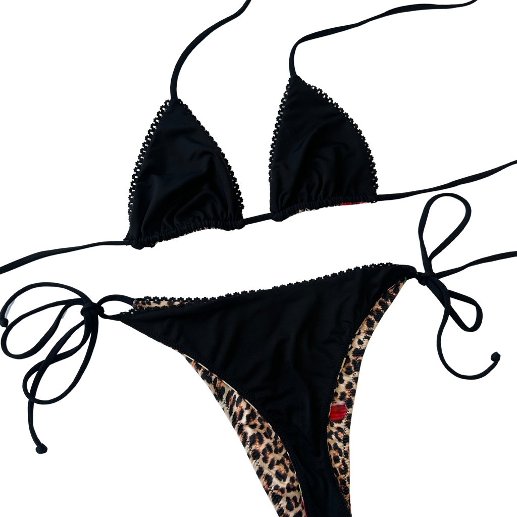 Leopard, Cherry & Lace Triangle Bikini