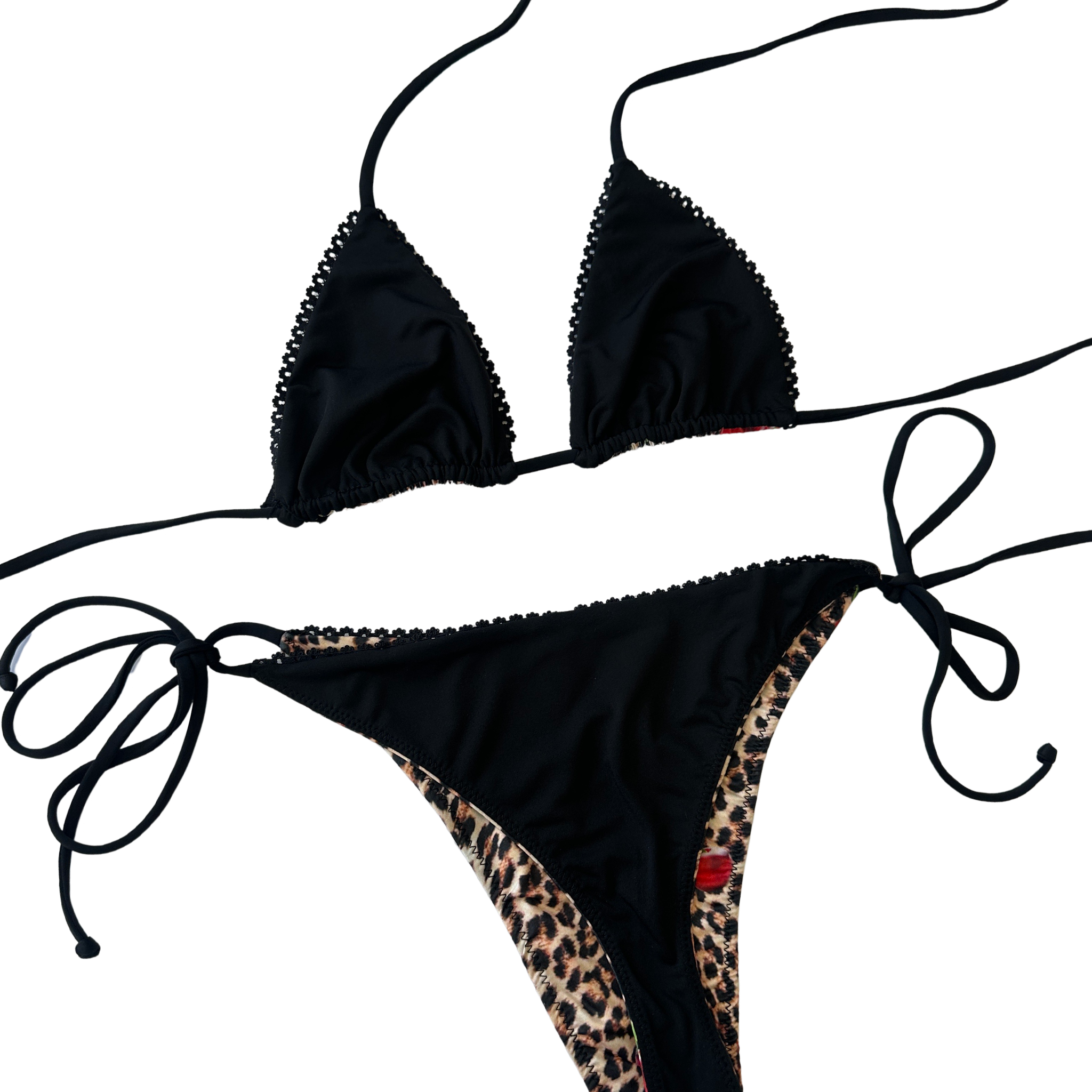 Leopard, Cherry & Lace Triangle Bikini