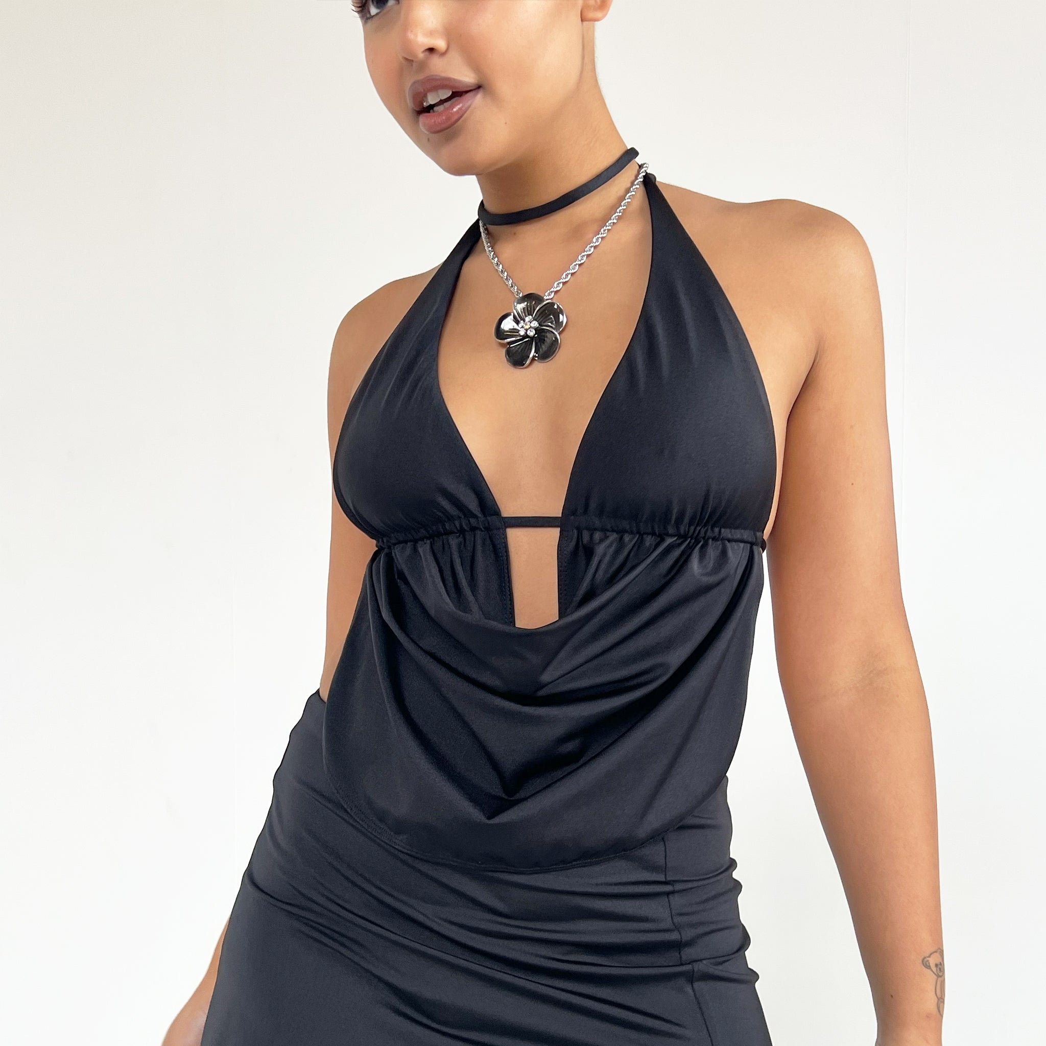 Midnight Black Halter Top