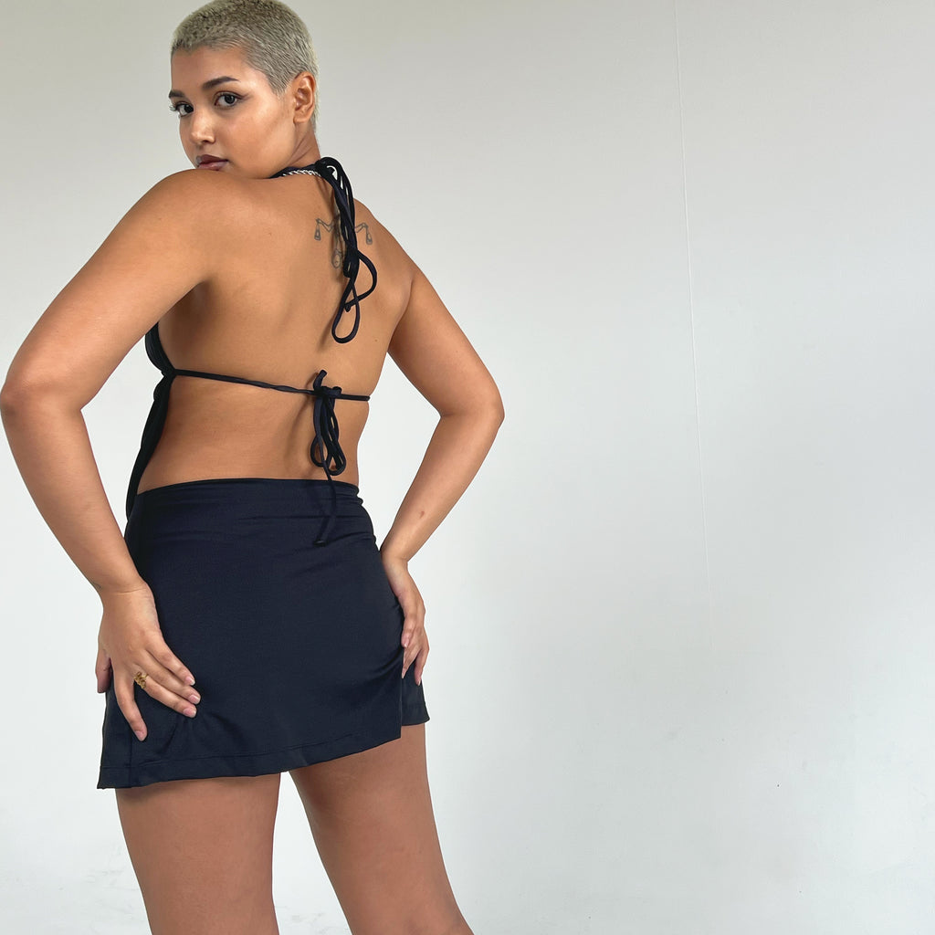 Midnight Black Halter Top