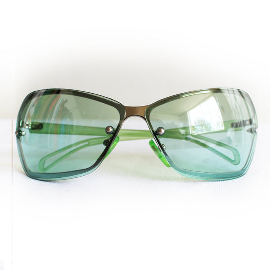 Vintage Y2K Frameless Green Sunglasses